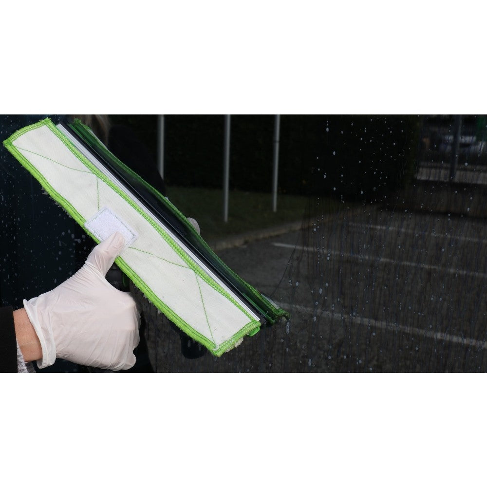 Pulex Unihandle 35cm Window Cleaning Tool – Swivel Squeegee & Washer – in use