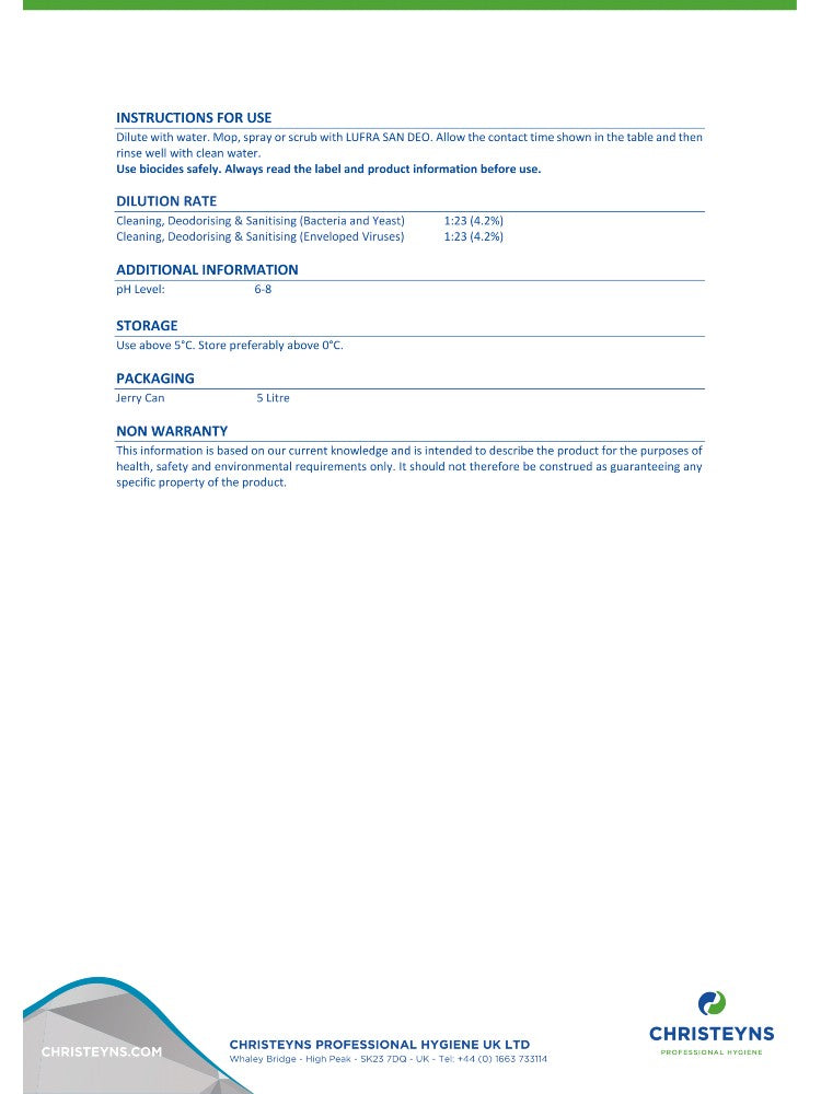 Lufra San Deo (223) product information sheet, page 4