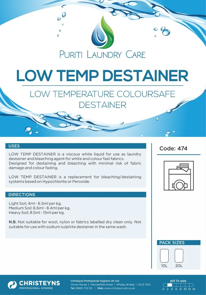 Clover Chemicals Puriti Low Temperature Coloursafe Destainer (474)