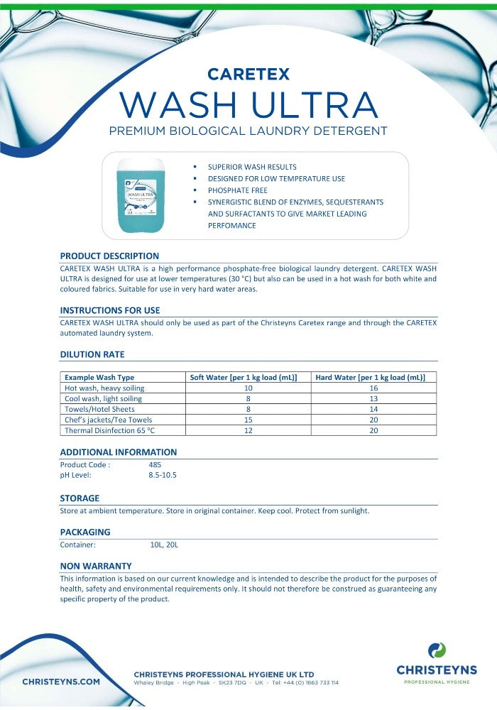 Caretex Wash Ultra Premium Biological Laundry Detergent (485)