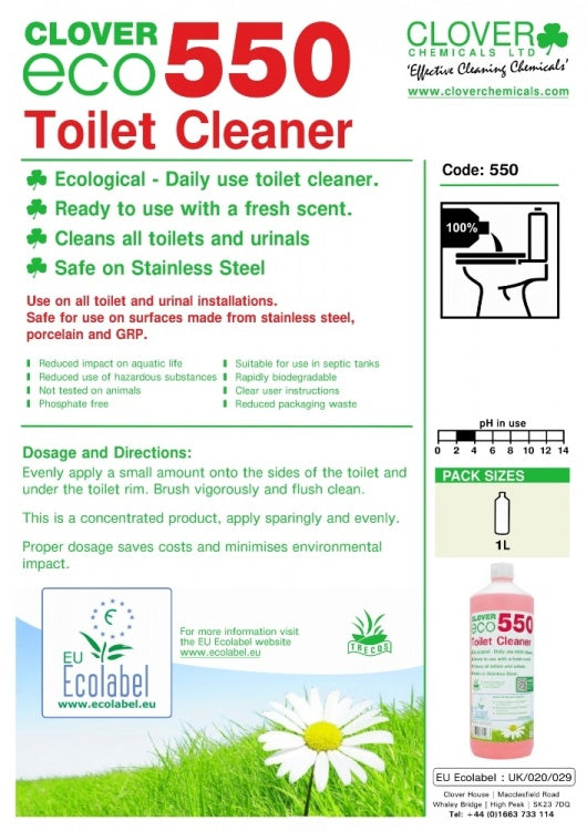 Clover Chemicals Eco 550 product information sheet
