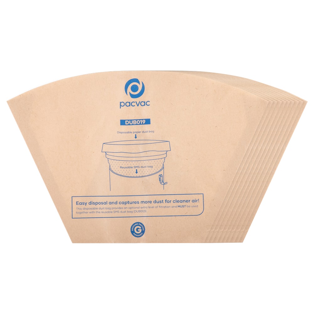 Pacvac Superpro Disposable Paper Dust Bags - Pack of 10