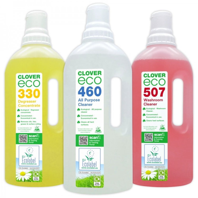 Clover Chemicals Eco range bottles