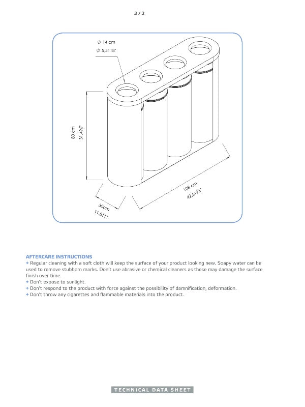 Ecoline Recycling Stainless Steel 120L Cylinder Waste Bin