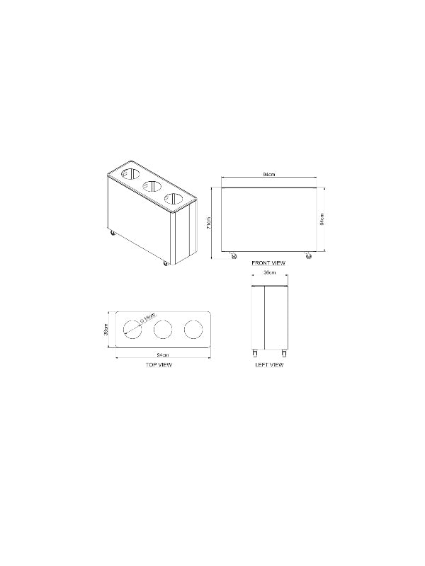 Ecoline Recycling Stainless Steel 90L Cylinder Waste Bin