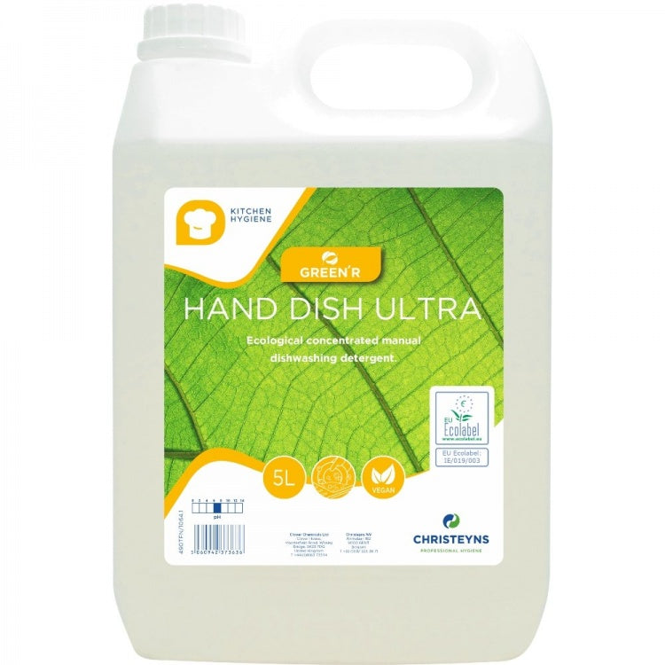 Clover Chemicals GREEN'R Hand Dish Ultra ecological washing up liquid (490), 5 litre