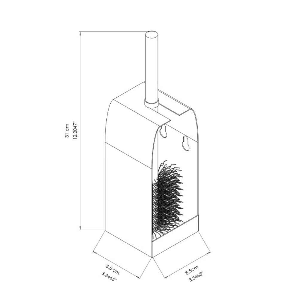 Ecoline Matte Black Toilet Brush Set Holder