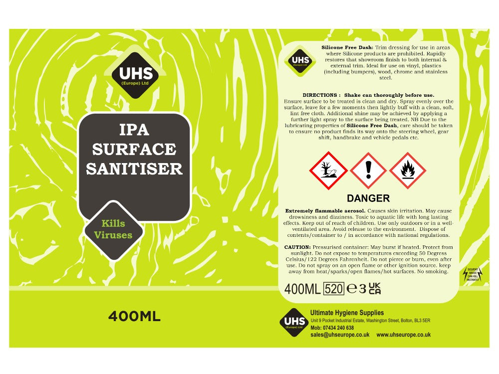 IPA Surface Sanitiser 400ml - UHS EUROPE