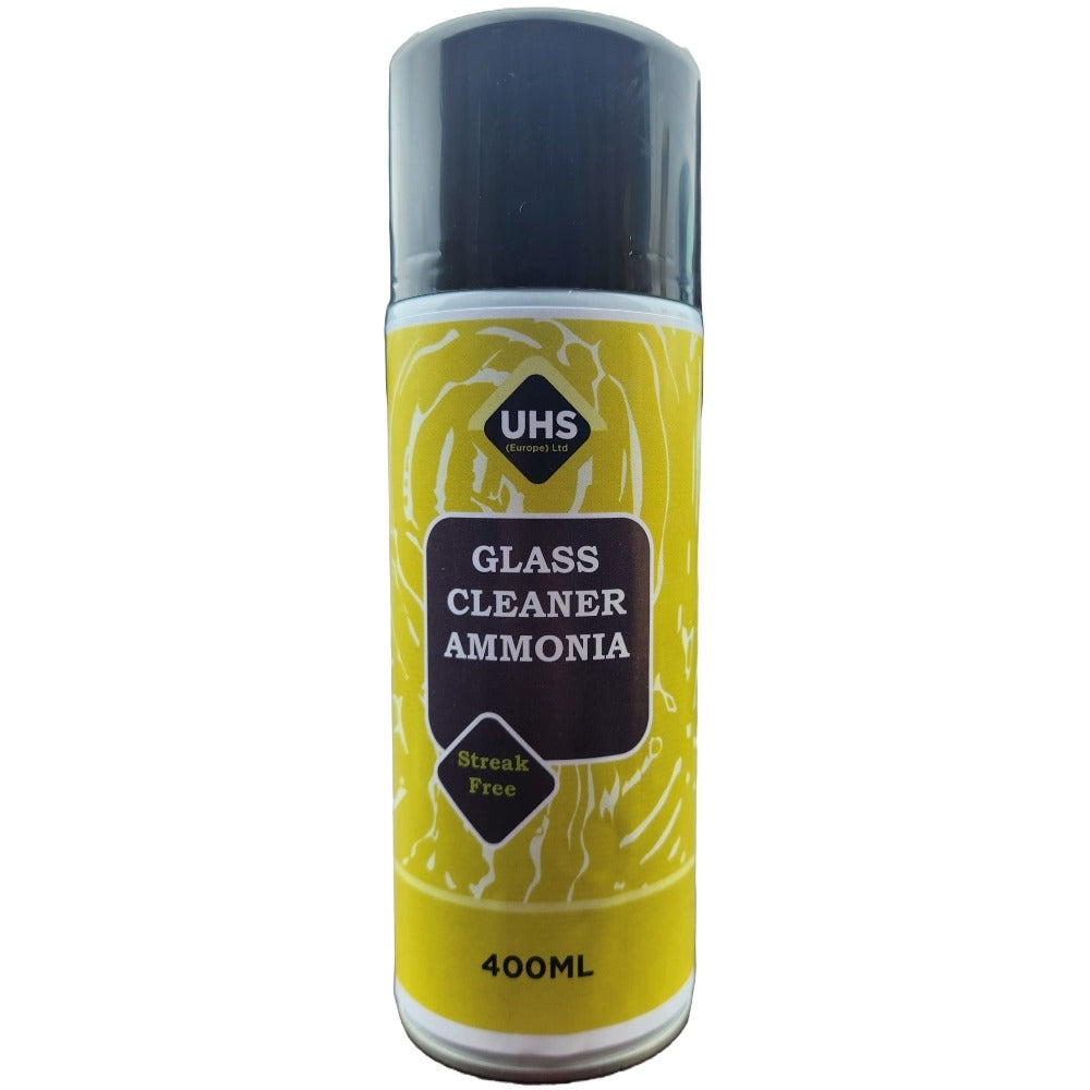 Glass Cleaner 400ml - Ammonia Formulation, Smear & Streak Free - UHS EUROPE