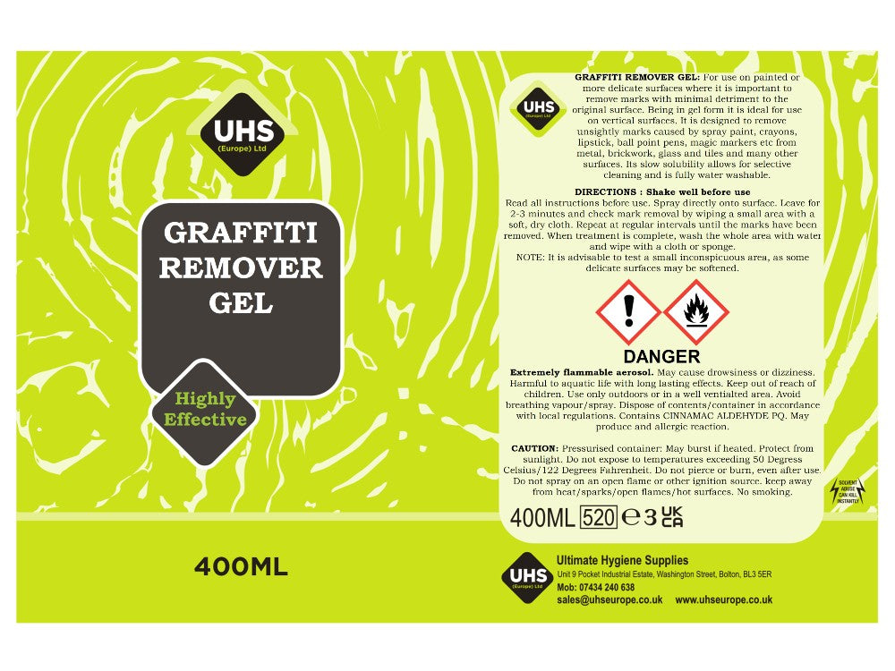 Graffiti Remover Gel 400ml - UHS EUROPE