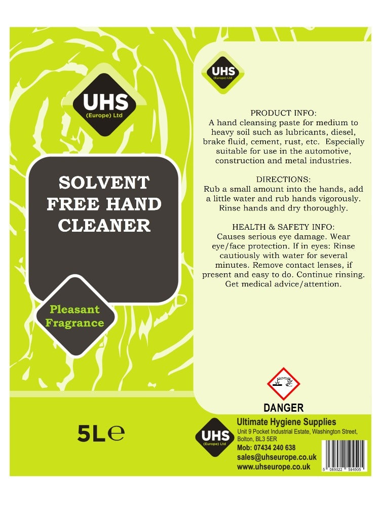 Solvent Free Hand Cleaner - UHS EUROPE
