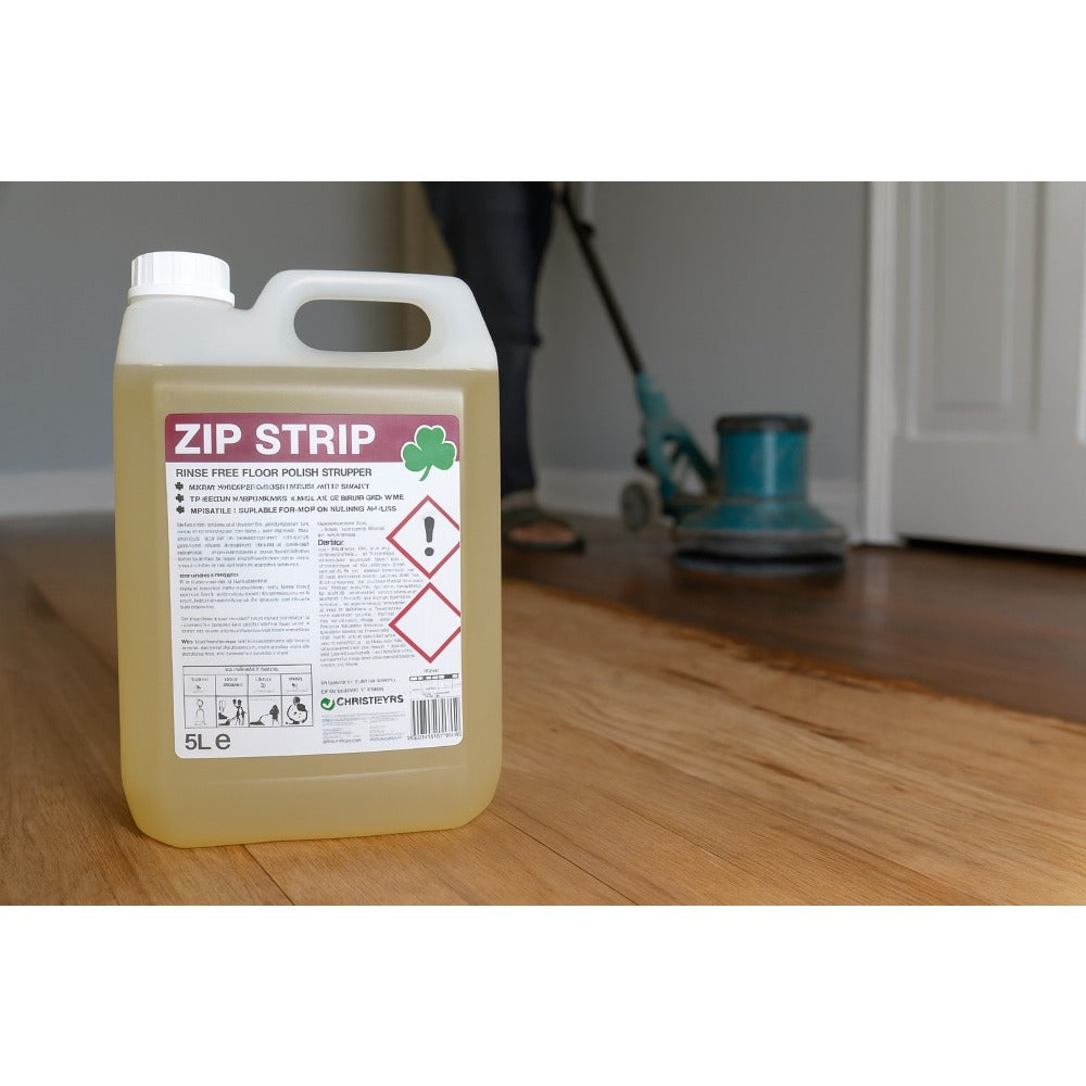 Clover Chemicals Zip Strip Rinse Free Floor Polish Stripper 5 Ltr