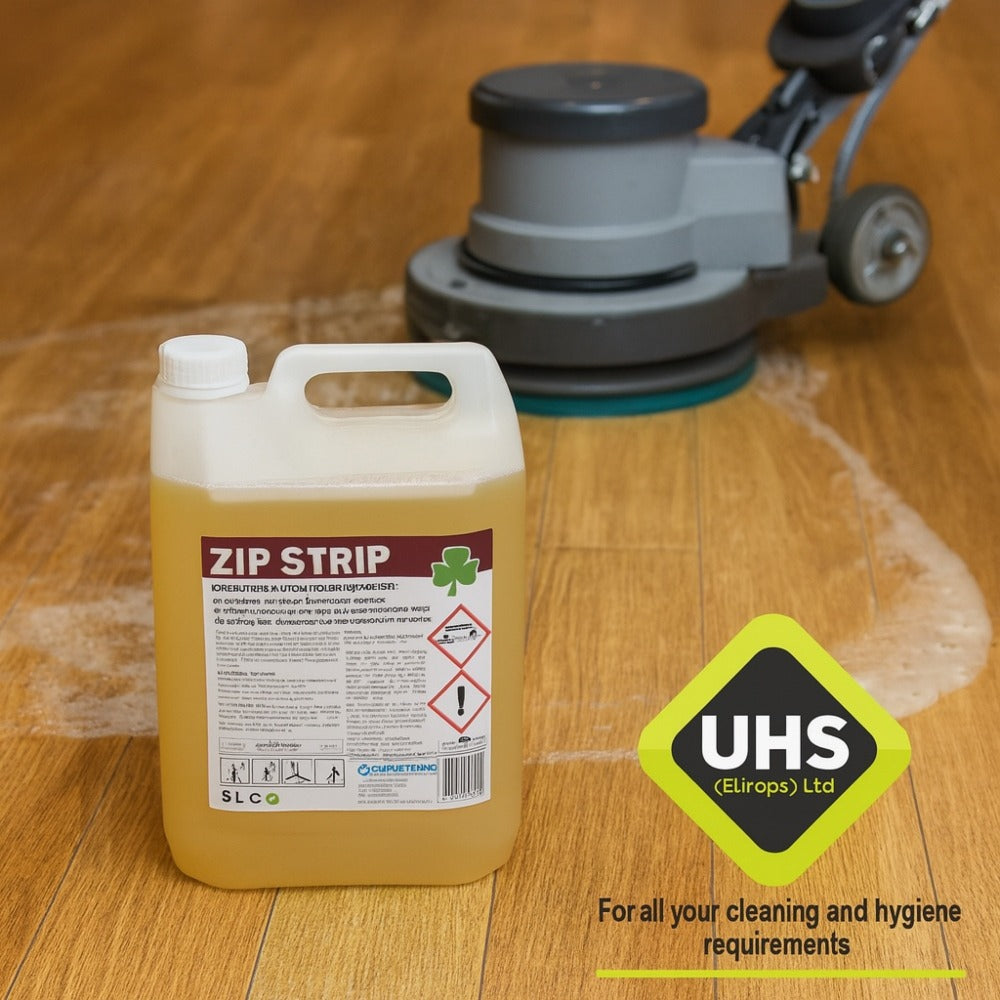Clover Chemicals Zip Strip Rinse Free Floor Polish Stripper 5 Ltr