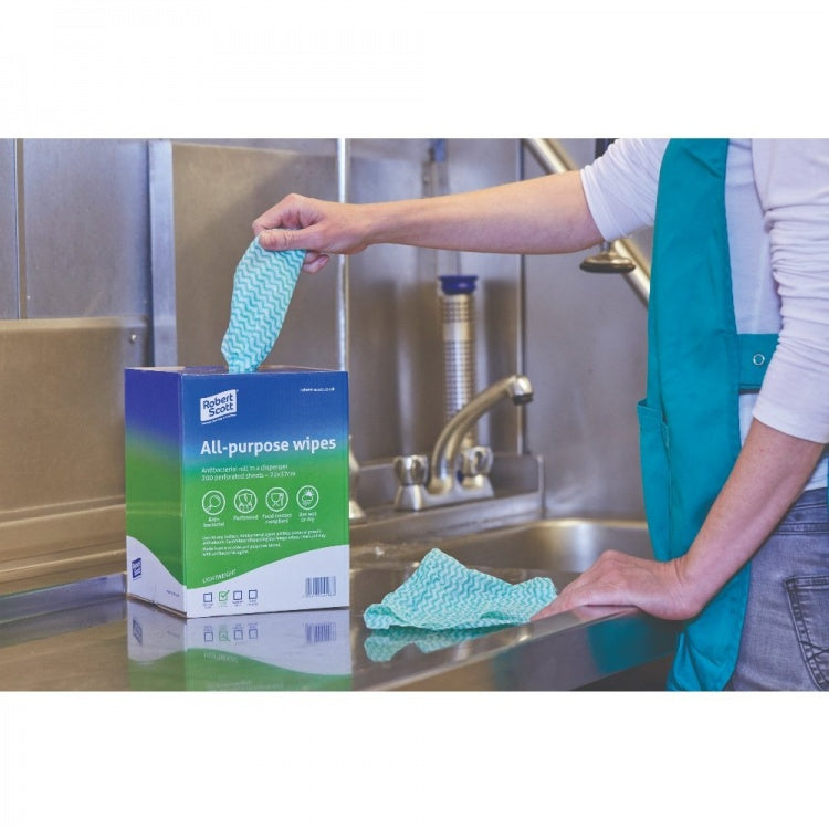 Handy Wipes disposable cleaning wipes dispenser in use