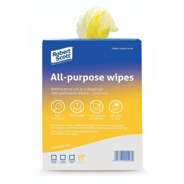 Handy Wipes disposable cleaning wipes dispenser (200), yellow