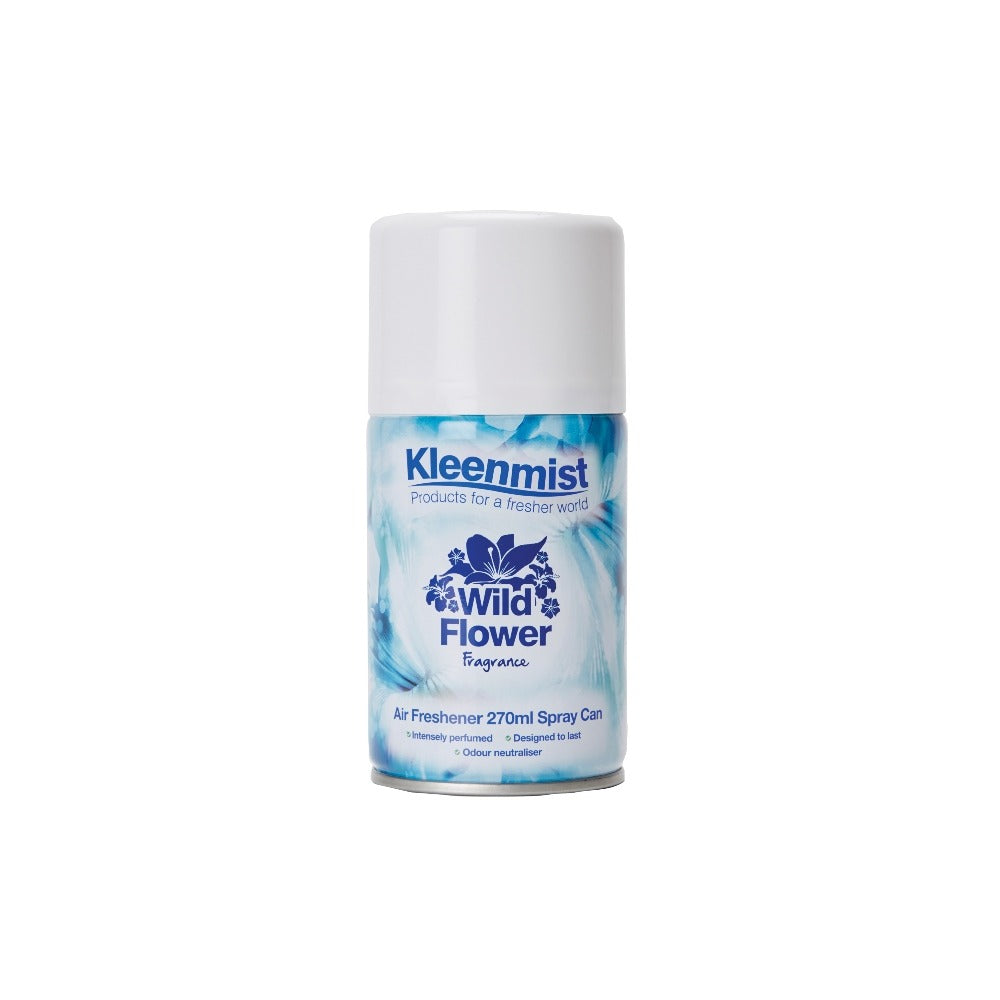Kleenmist Air Freshener 270ml Aerosol (Pack of 12) - Cranberry, Citrus Grove, Fresh Linen & Wild Flower