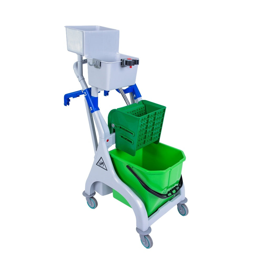 Quick Response Trolley for Flat Microfibre Mopping – green