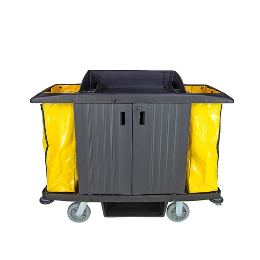 Commercial Housekeeping Trolley with Lockable Storage Cabinet