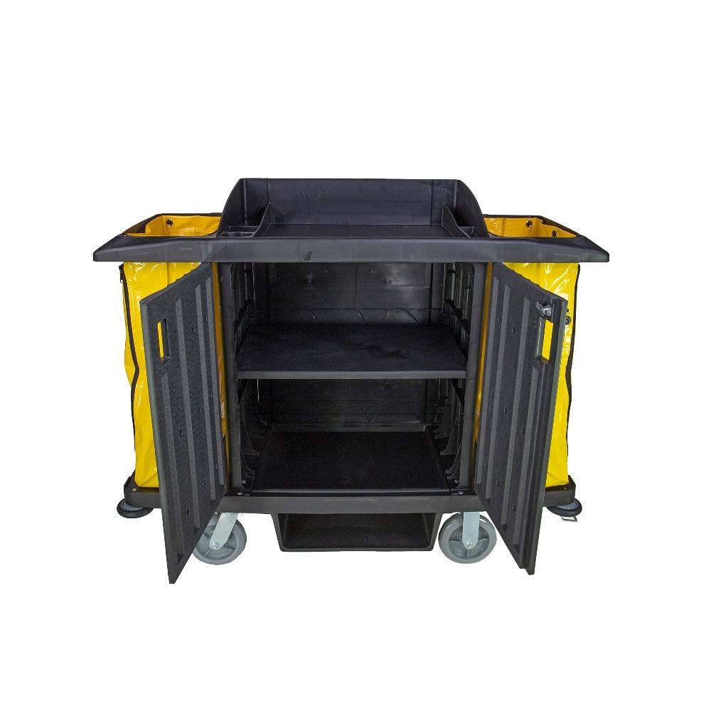 Commercial Housekeeping Trolley with Lockable Storage Cabinet