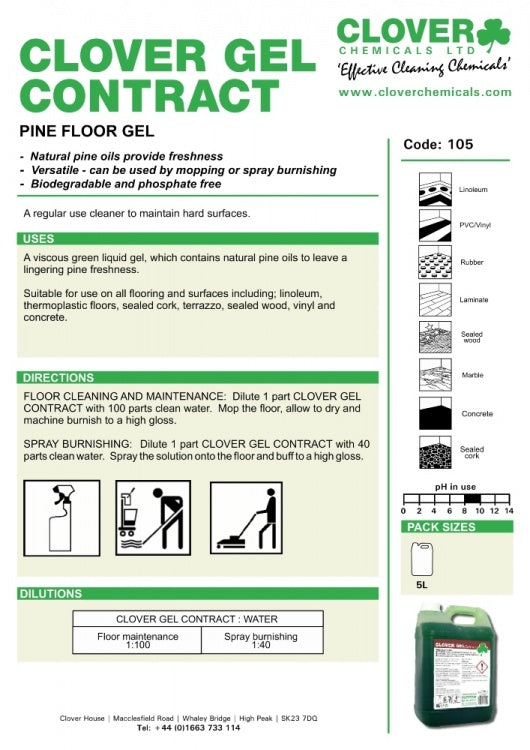 Clover Chemicals Pine Floor Gel (105)