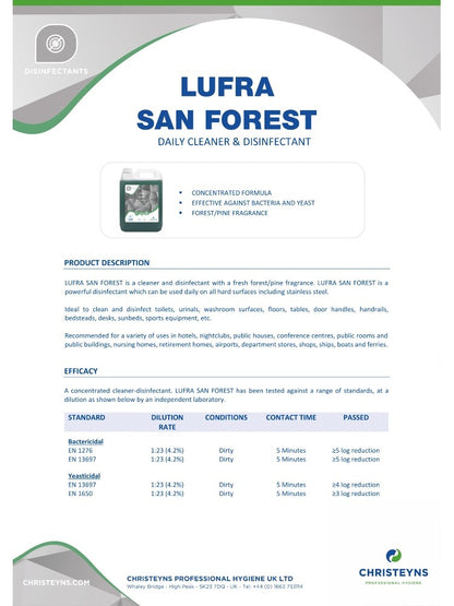 Christeyns Clover Lufra San Forest Daily Cleaner and Disinfectant (204)