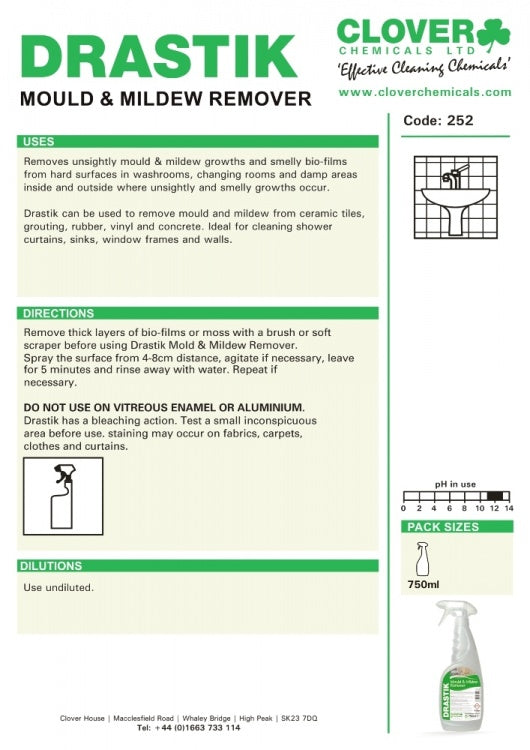 Clover Chemicals Drastik Mould & Mildrew Remover (252)