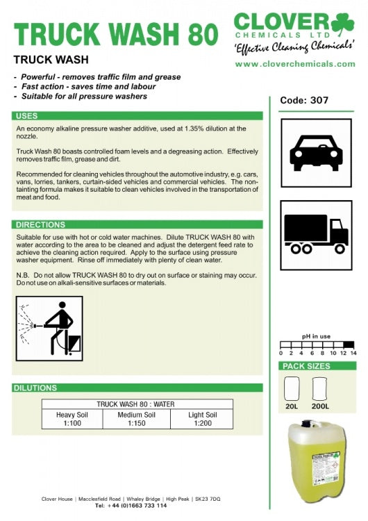 Clover Chemicals Truck Wash 80 TFR (307)