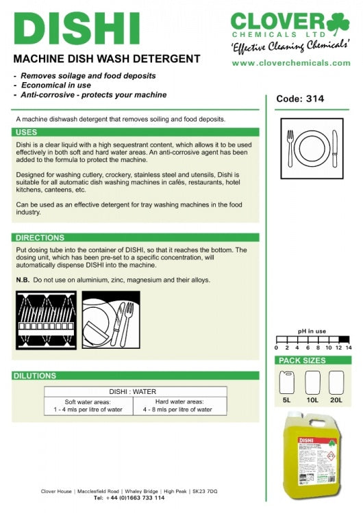 Clover Chemicals Dishi (314) Machine Dishwash Detergent