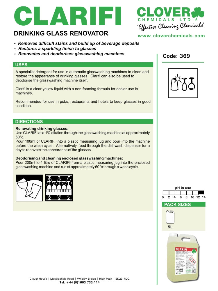 Clover Chemicals Clarifi Drinking Glass Renovator (369)
