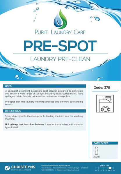 Clover Chemicals Puriti Pre-Spot Laundry Pre-Clean (375)