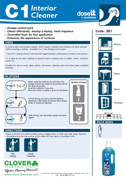 Clover Chemicals Dose It C1 Interior Cleaner (381)
