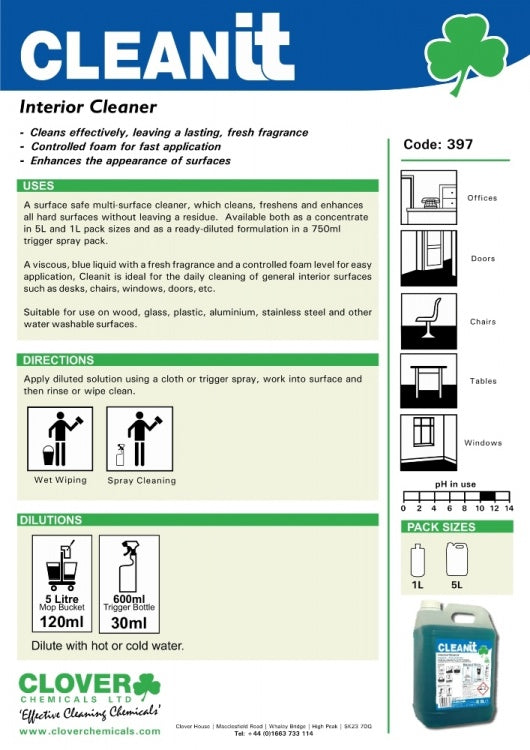 Clover Chemicals Cleanit Interior Cleaner (397)