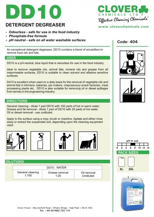Clover Chemicals DD10 Detergent Degreaser (404)