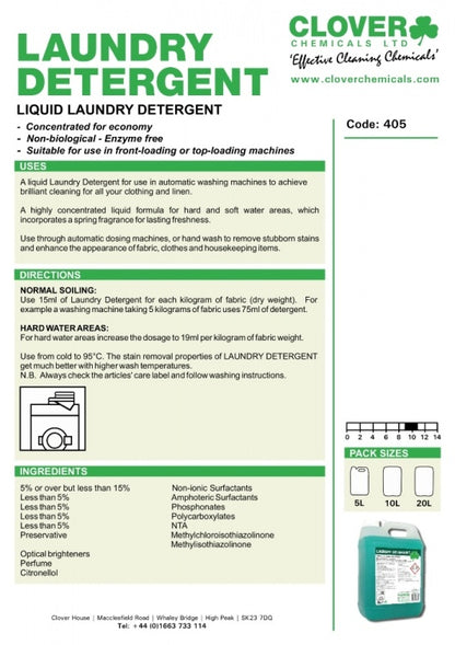 Clover Chemicals Puriti Liquid Laundry Detergent (405)