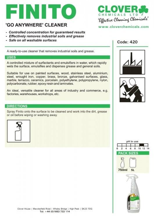 Clover Chemicals Finito Cleaner & Degreaser (420) 750ml x 6
