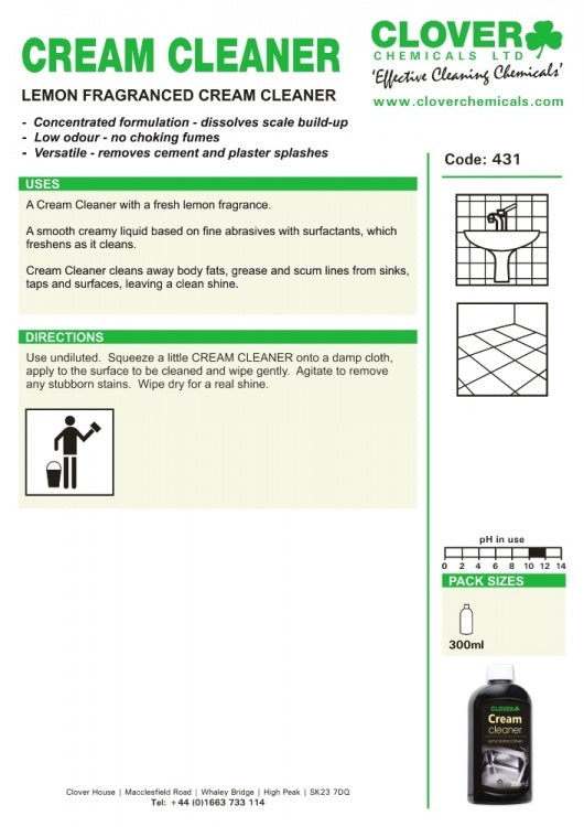Clover Chemicals Cream Cleaner (431)