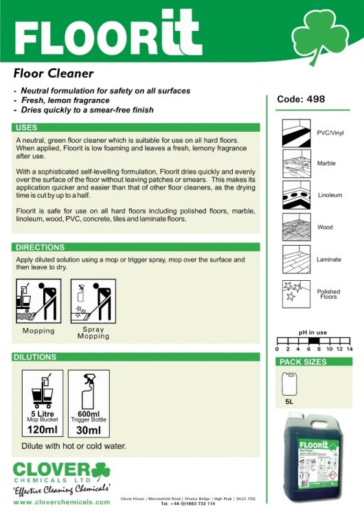 Clover Chemicals Floorit Floor Cleaner (498)