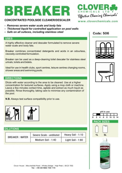 Clover Chemicals Breaker Concentrated Poolside Cleaner / Descaler (506)