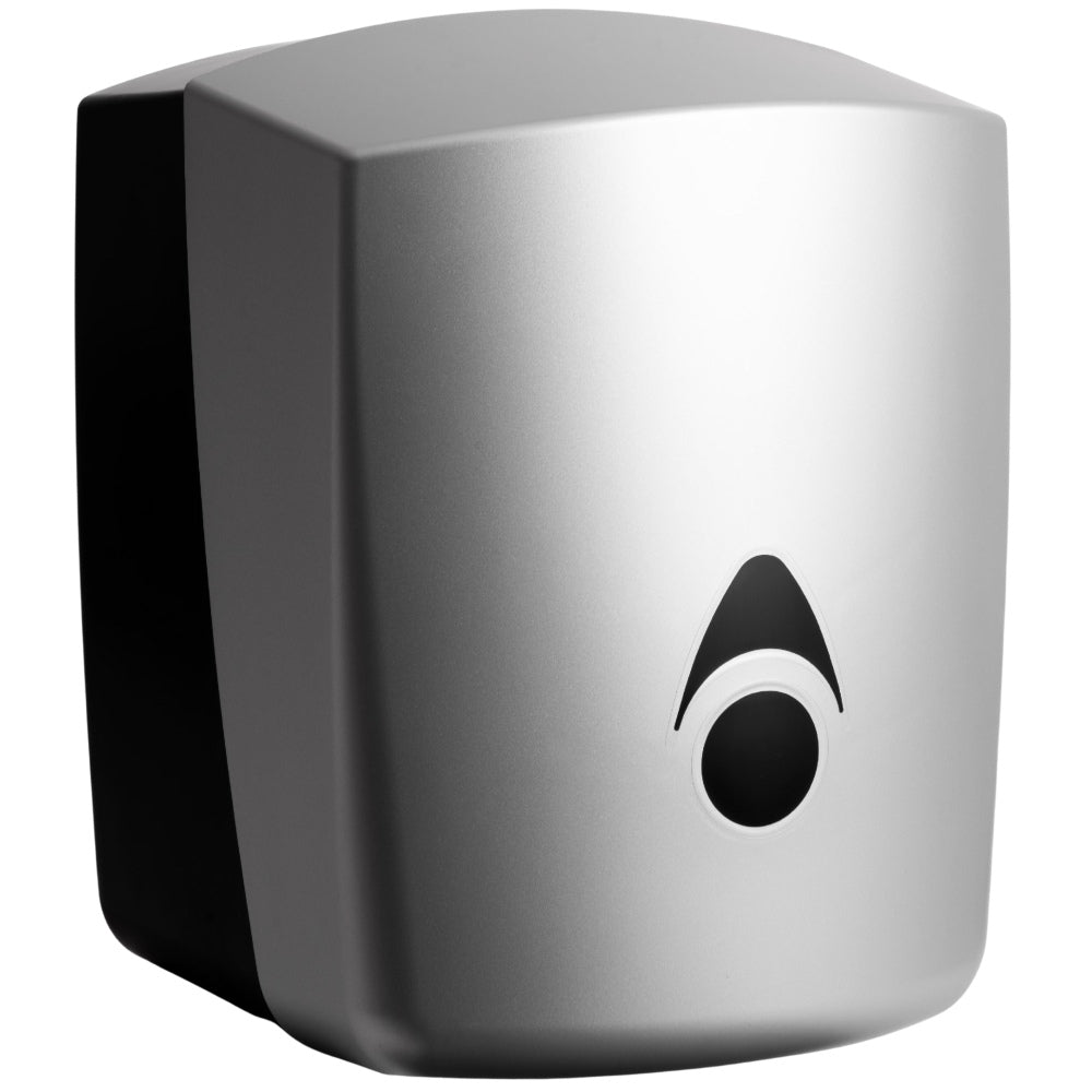 Myriad Matte Silver Recycled Centrefeed Dispenser | UK Made
