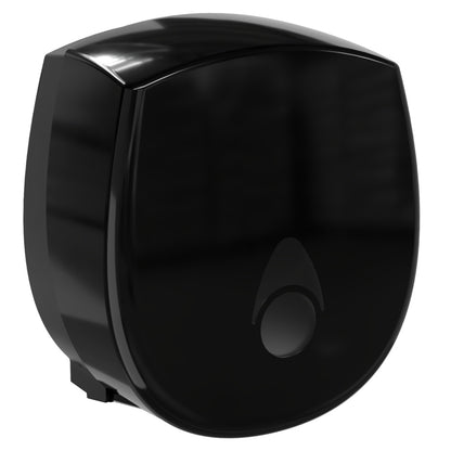 Myriad Gloss Black Recycled Mini Jumbo Toilet Roll Dispenser | 8” Commercial Washroom Dispenser
