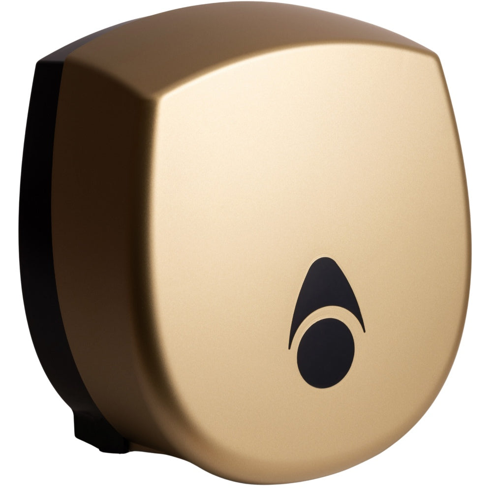 Myriad Matte Brass Recycled Mini Jumbo Toilet Roll Dispenser | 8” Commercial Washroom Dispenser