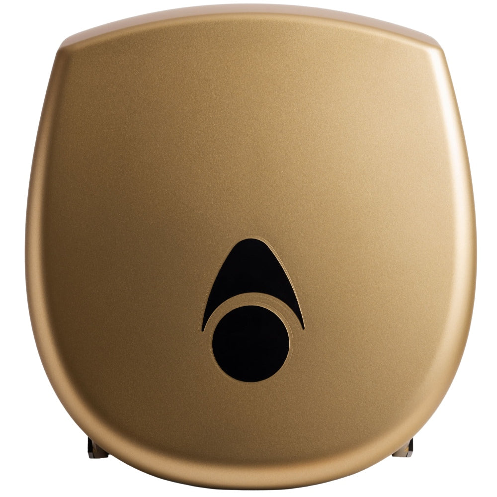 Myriad Matte Brass Recycled Mini Jumbo Toilet Roll Dispenser | 8” Commercial Washroom Dispenser