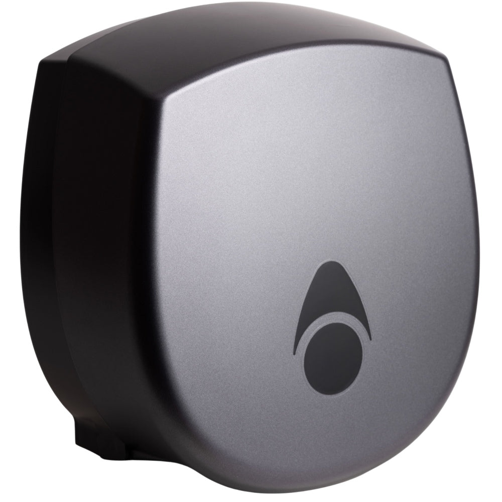 Myriad Matte Graphite Recycled Mini Jumbo Toilet Roll Dispenser | 8” Commercial Washroom Dispenser