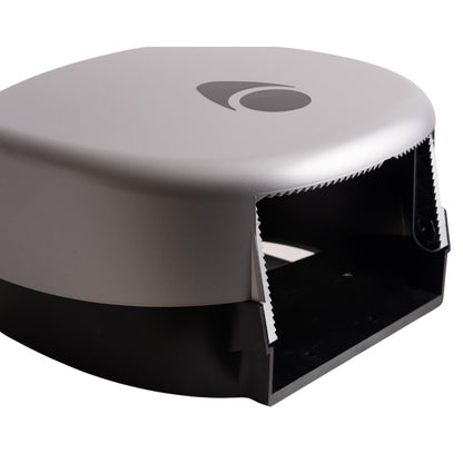 Myriad Matte Silver Recycled Mini Jumbo Toilet Roll Dispenser | 8” Commercial Washroom Dispenser