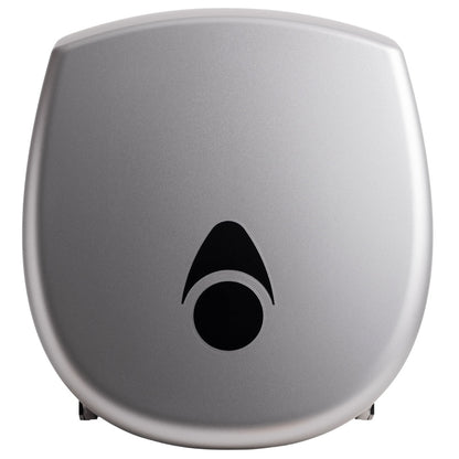 Myriad Matte Silver Recycled Mini Jumbo Toilet Roll Dispenser | 8” Commercial Washroom Dispenser