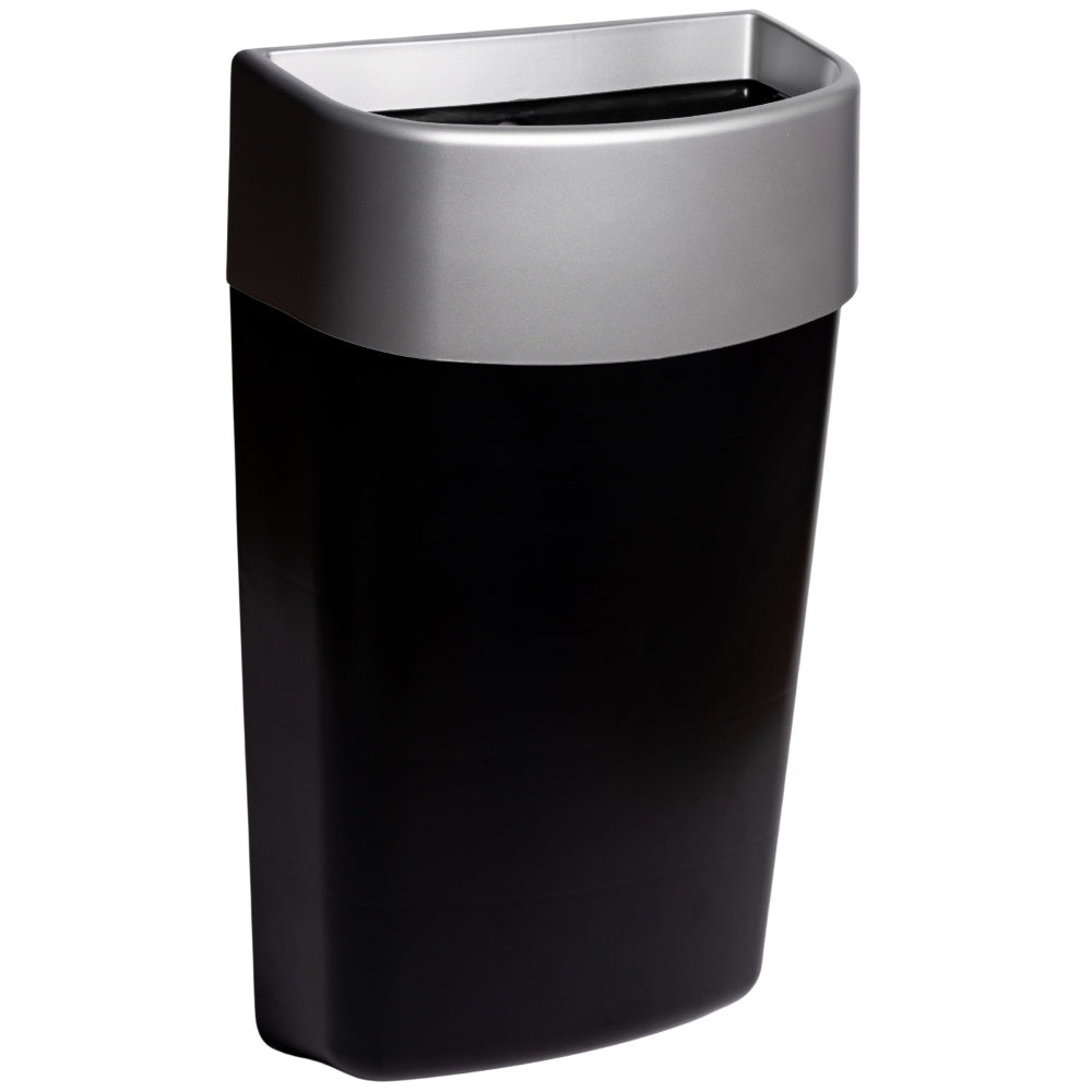 Myriad Matte Silver Black 25L Wall Mounted Waste Bin