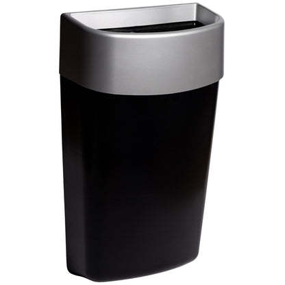 Myriad Matte Silver Black 25L Wall Mounted Waste Bin