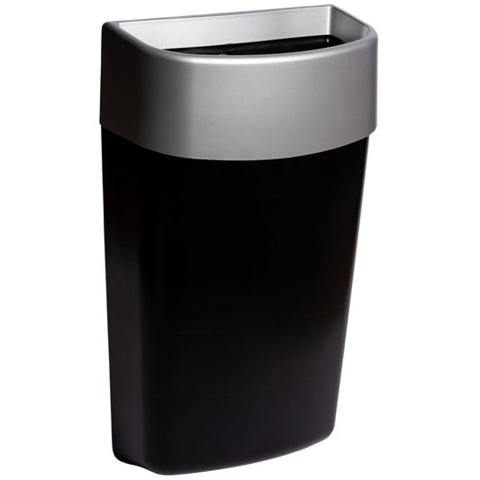 Myriad Matte Silver Black 25L Wall Mounted Waste Bin