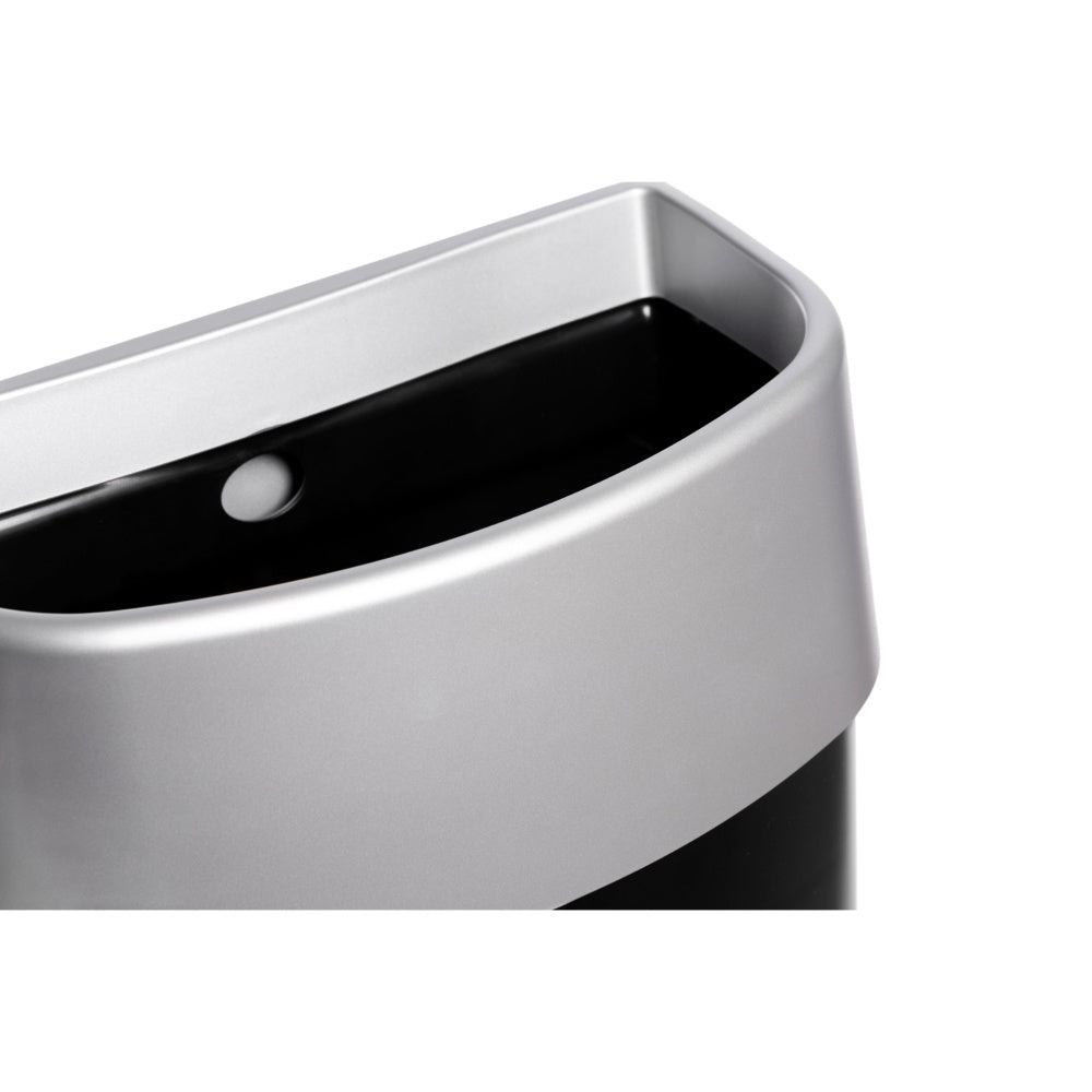 Myriad Matte Silver Black 25L Wall Mounted Waste Bin