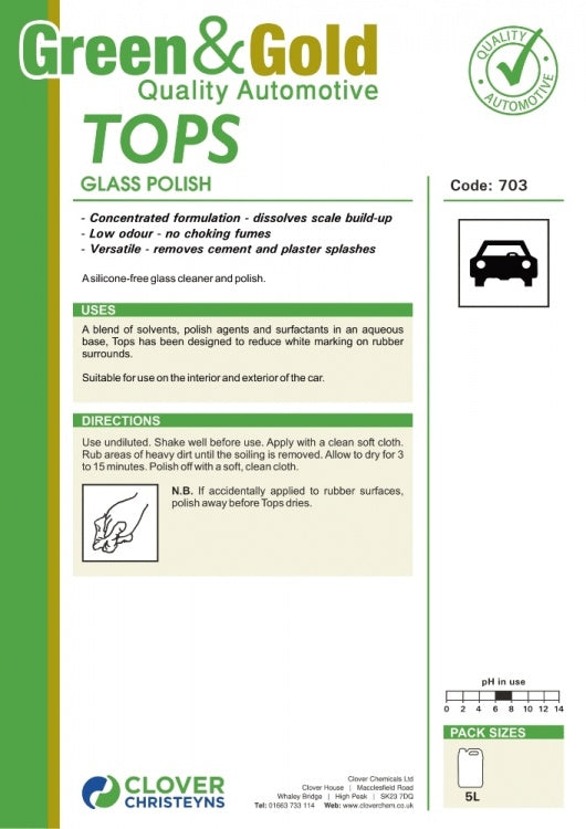 Clover Chemicals Tops Glass Polish (703)